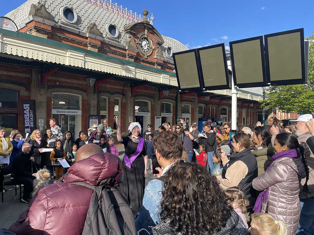 Station Jim - performance at Slough Train Station Station Jim - performance at Slough Train Station